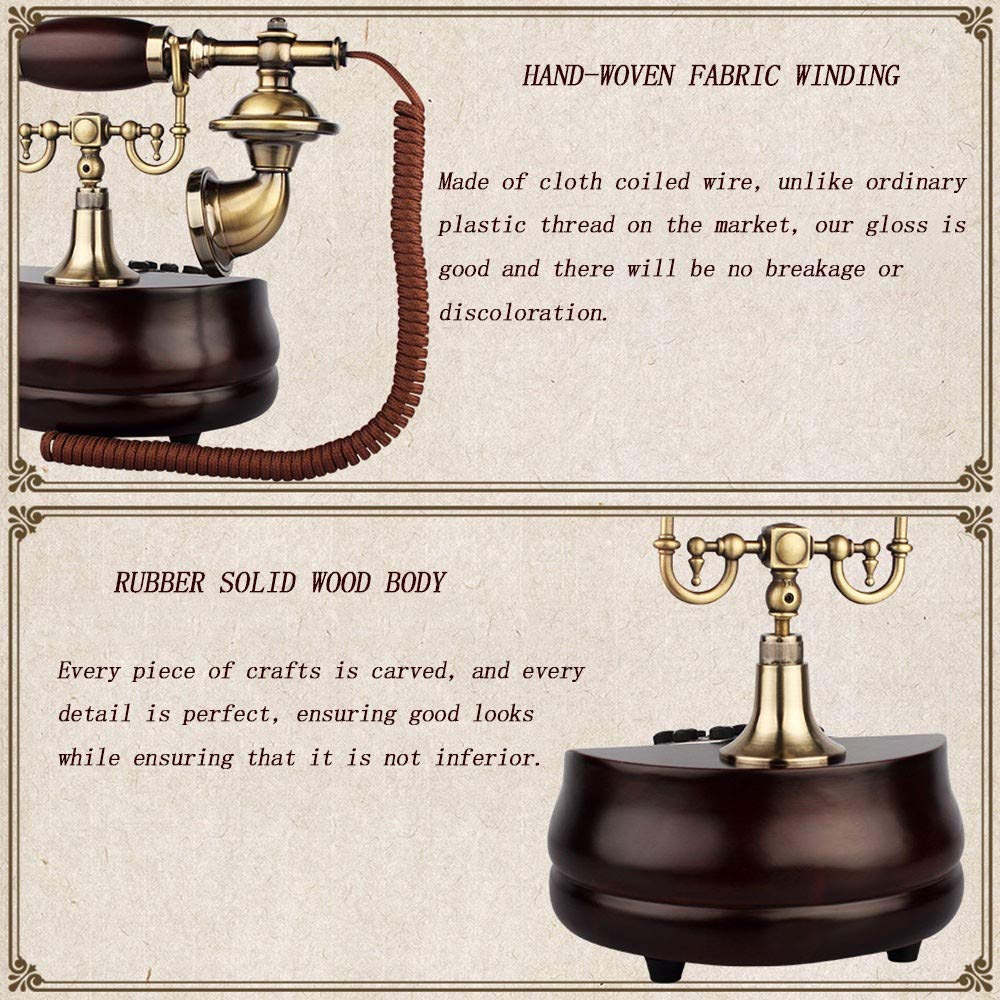 Telefon stacjonarny w stylu retro, telefon w stylu retro, staromodny telefon stacjonarny z obrotowym przyciskiem do wybierania numeru, wyświetlacz identyfikatora dzwoniącego (wybieranie obrotowe)