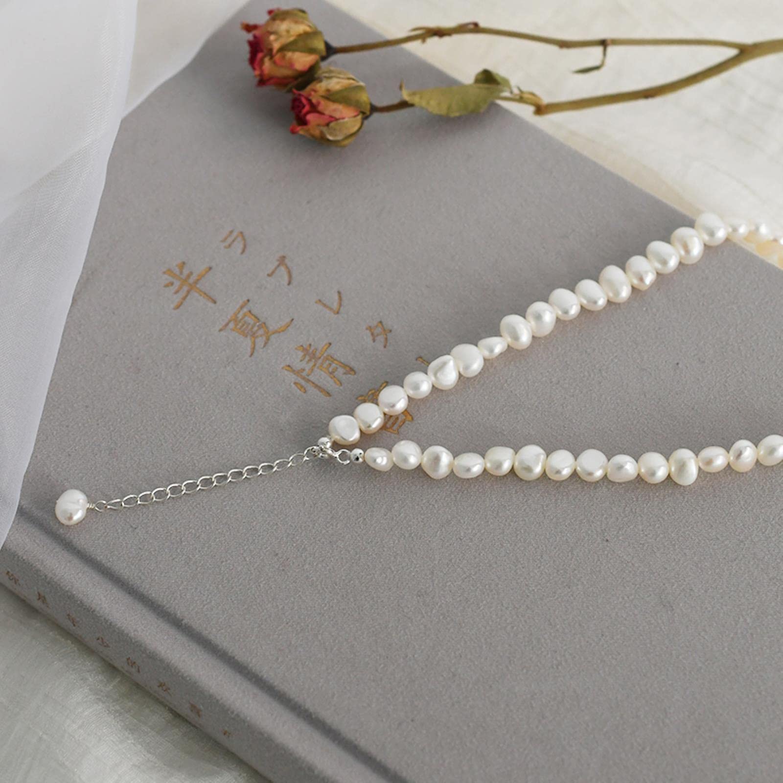 LOKILOKI Gargantilla De Perlas De Agua Dulce Natural, Joyería De Perlas Barrocas para Mujeres, Boda, Plata 925, Regalo De Joyería Al por Mayor