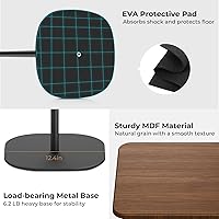 Vista 5 de Soporte de suelo portátil para laptop, mesa de mesa/sofá con altura ajustable de 18 a 47 pulgadas, elegante estación de trabajo móvil para oficina