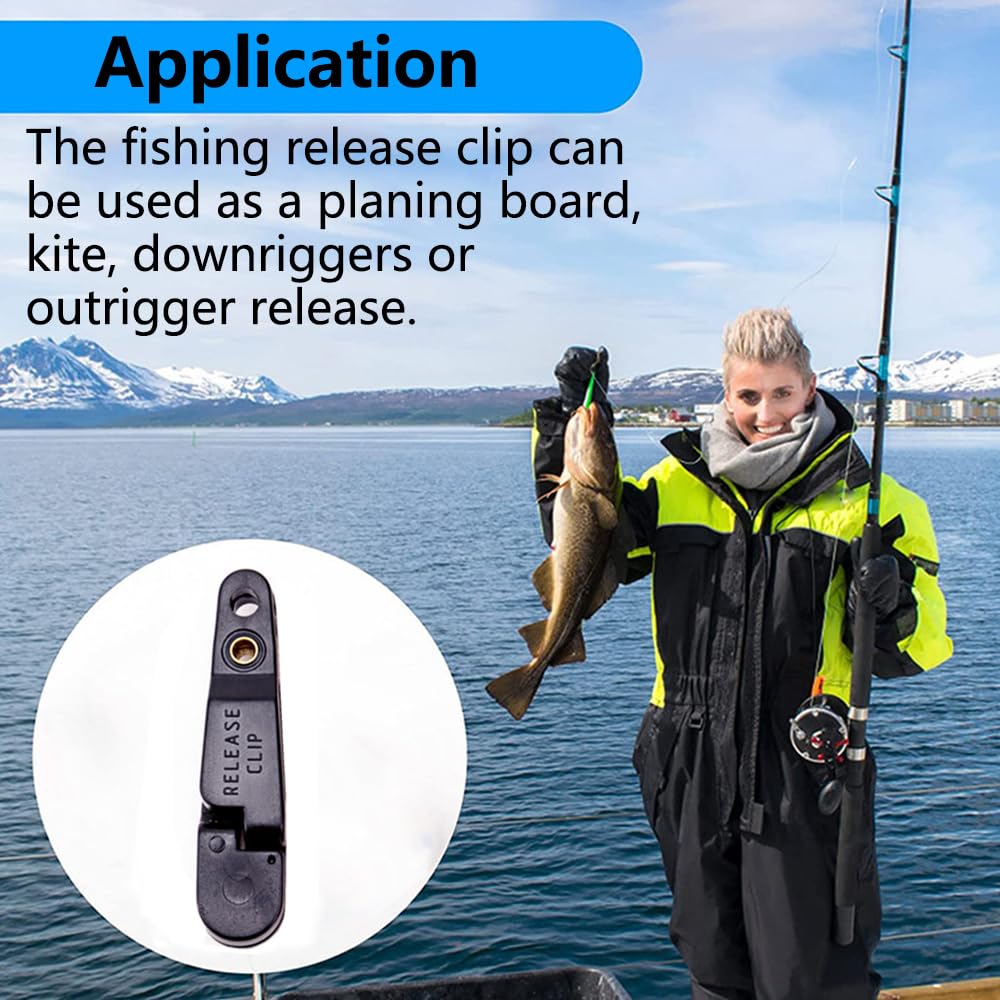 Angeln Release Clip, Angel Downrigger Clips, Snap Release Clip Outrigger Clip für Weight Hobel Board Outrigger Downrigger Power Grip