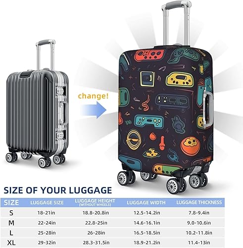 Miniatura 2 de Travel Luggage Cover Elastic Luggage Covers Game Video Gaming Pattern Suitcase Cover Luggages Protector for Travel Anti-Scratch Suitcase Covers for