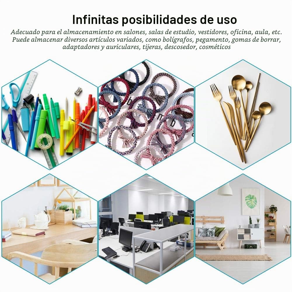 WANTOUTH 2 Piezas Cajón Autoadhesivo Debajo del Escritorio Organizador Cajones Escritorio Oculto Bandeja para Lápices Organizador Debajo de Mesa Cajón Autoadhesivo para Hogar Oficina Escuela- Gris