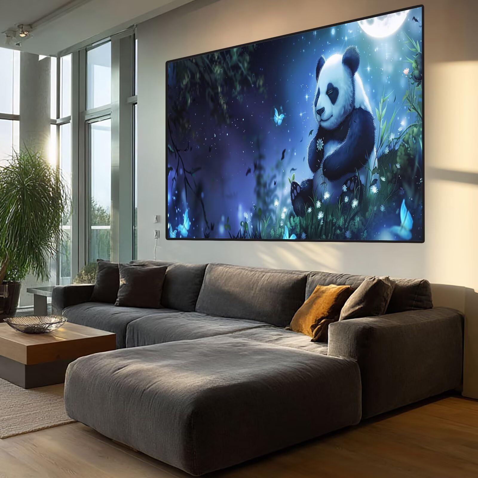 Panda Diamond Art Moon Diamond Painting Arts and Crafts dla dorosłych, zestawy do malowania diamentami 5D, dorosłych, Crysta, haft krzyżykowy, zestaw do haftowania dla początkujących, dekoracja