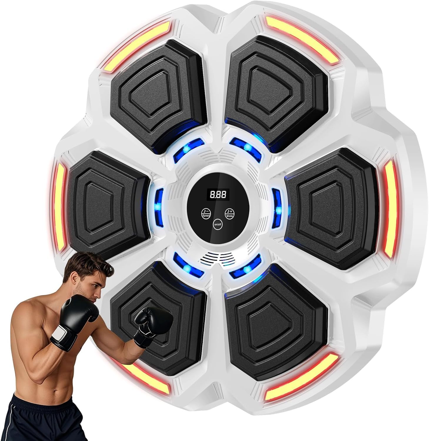 LOLBOX Music Boxing Machine for Adults Kids,Smart Boxing Pad Training Machine,Wall Target Punching Workout for Kids,Reflex Training Suitable for Home,Office,Gym,Fun Fitness Equipment