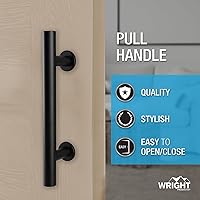 Vista 5 de Wright Products Barn Door Pull and Flush Mounted Handle Set - Matte Black Interior Door Handle Set for Interior Barn Doors - Includes Hardware, 1