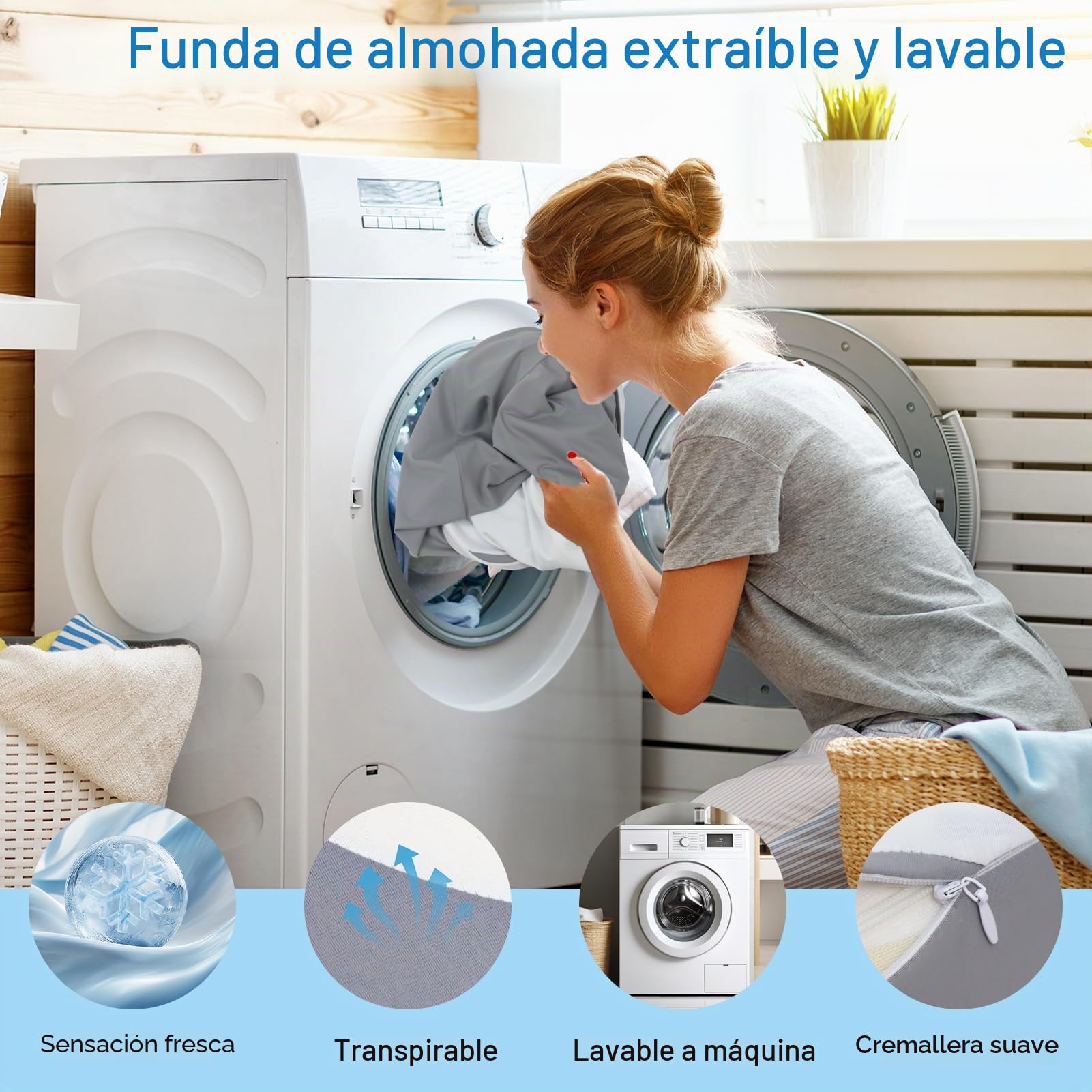Wdmiya Almohada para Dormir de Lado de Seda, Almohada Ergonómico