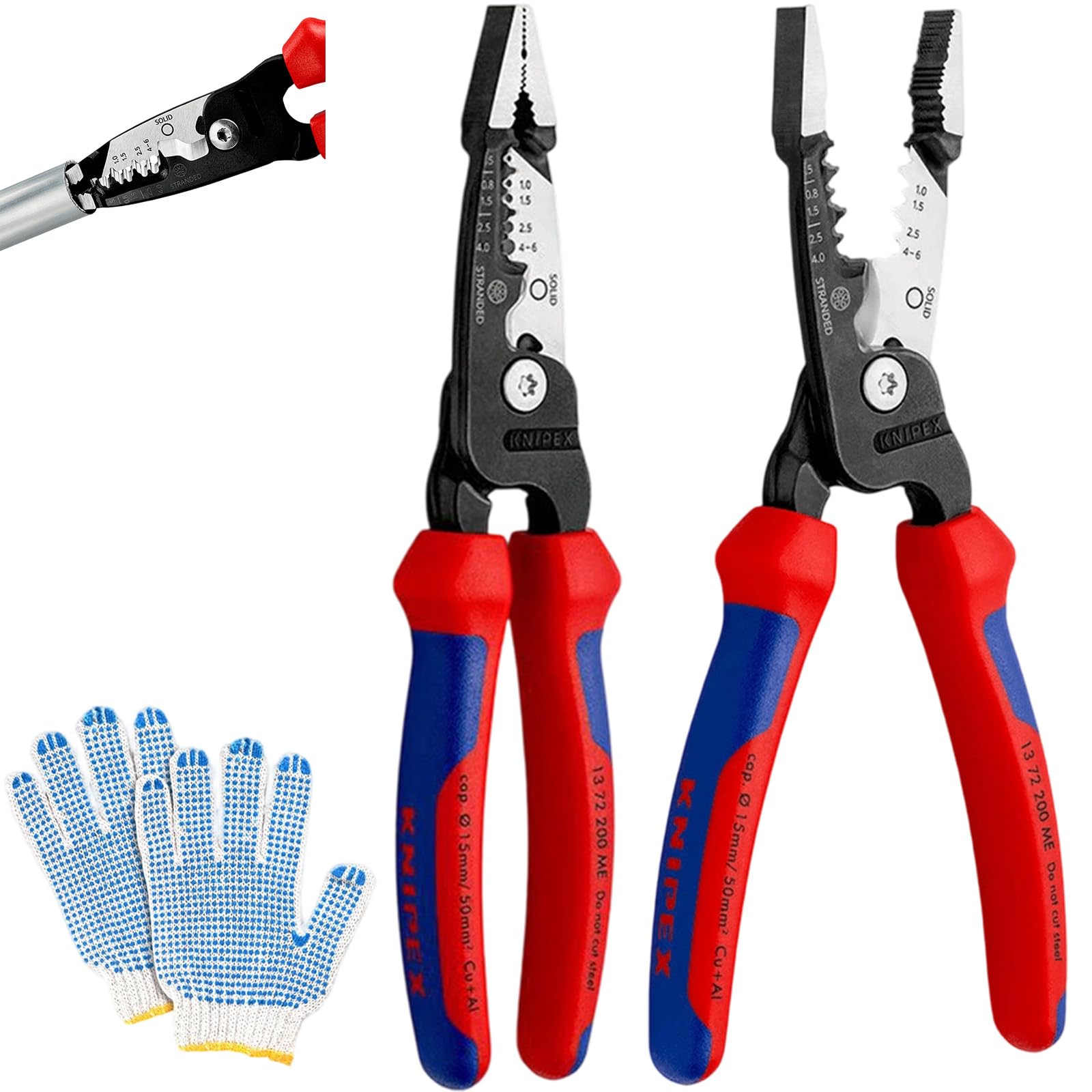 Forged Wire Stripper, Multifunction Electrician Pliers, Professional Grade Wire Strippers with Comfort Grip Handles, for Cutting Cable Stripping and Crimping (2pc)