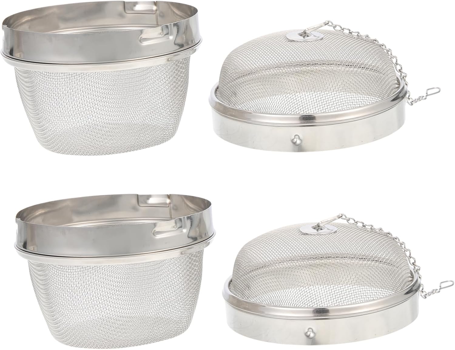Garneck 6pcs Stainless Steel Tea Infuser Bowl Large Cleaning Basket for Jewelry Watch Strainer Ball