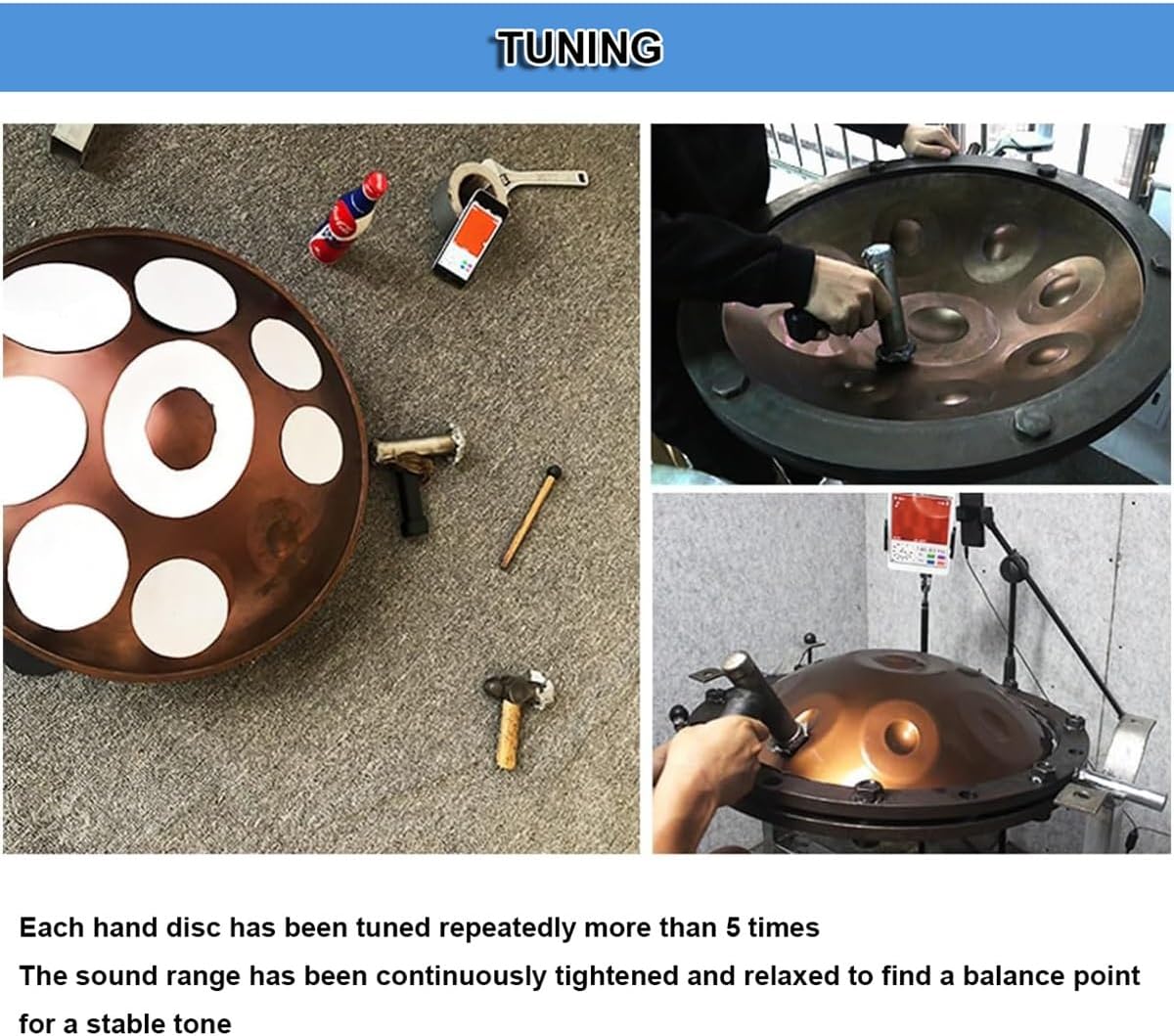 Handpan Drums For Adults 10 Notes Steel Hand Pan Drum 432 Hz/440hz 22 Inch D Minor, Hand Pan Instrument, Steel Drums, Hand Pan Drum Instrument(Purple,432Hz)