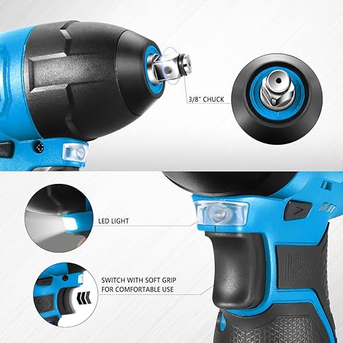 Vista 61 de DNA MOTORING TOOLS-00236 Kit de herramientas de destornillador eléctrico inalámbrico recargable de 3.6 V con luz de trabajo LED, color azul