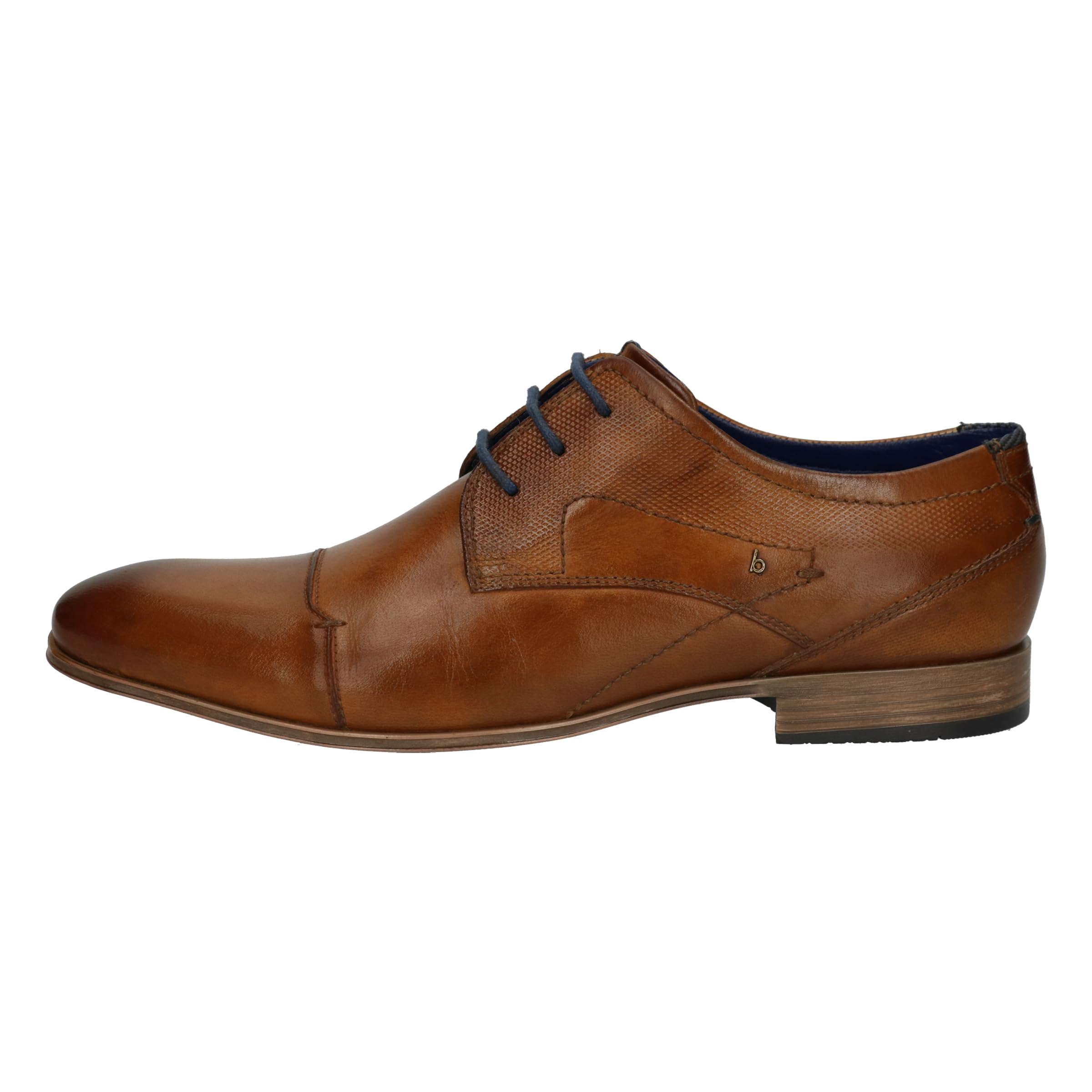 bugatti Scarpa Bassa Business In Pelle, Derby Con Punta Incrociata E Linee Eleganti, Scarpe Stringate Derby Uomo, Cognac, 43 EU