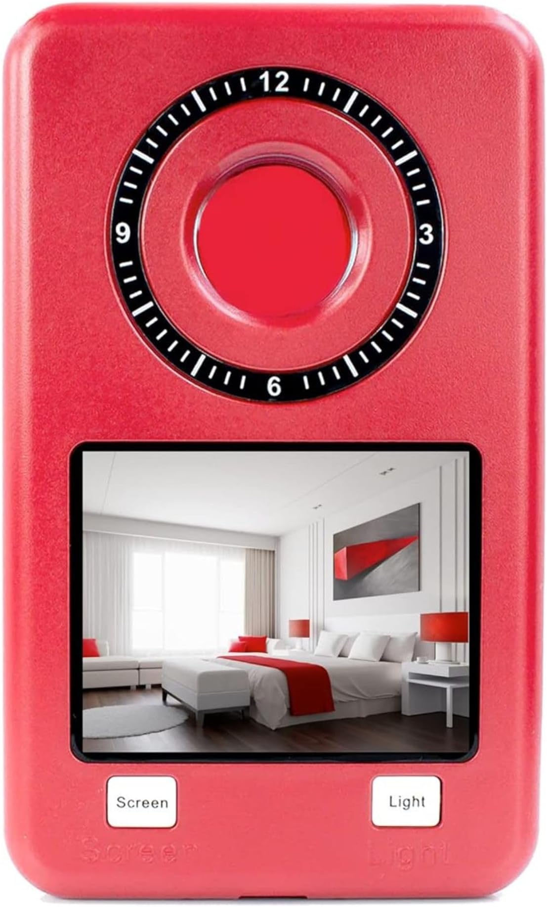 Mic-Lock Camera Finder Pro - Anti Spy Hidden Camera Detector with Infrared (IR) - Secure Your Space (Red)