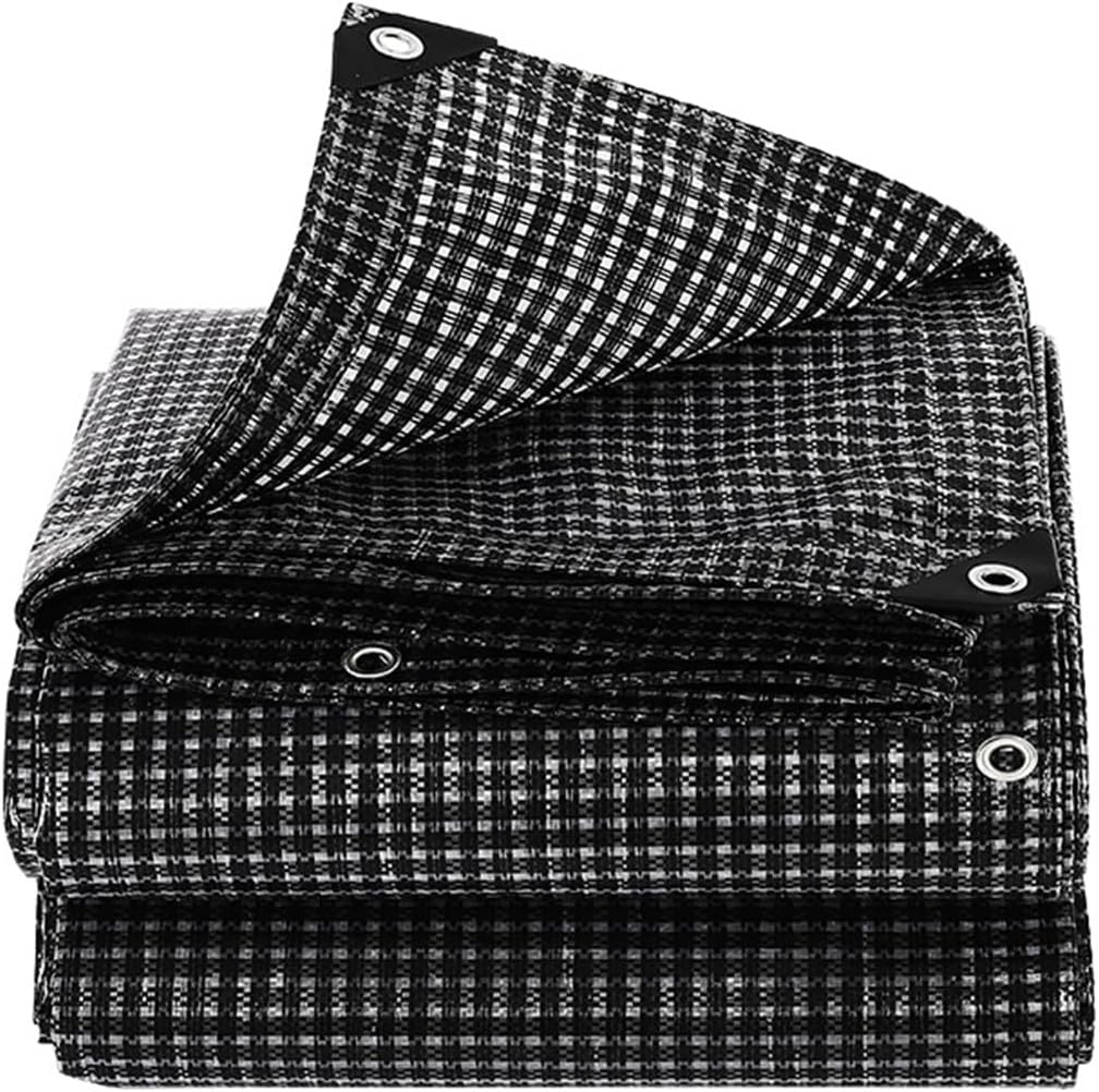 Heavy Duty Checkered Tarp Fit for Camping Canopies Outdoor Use Sunshade Shelter Sheet Includes Ropes Sun Protective