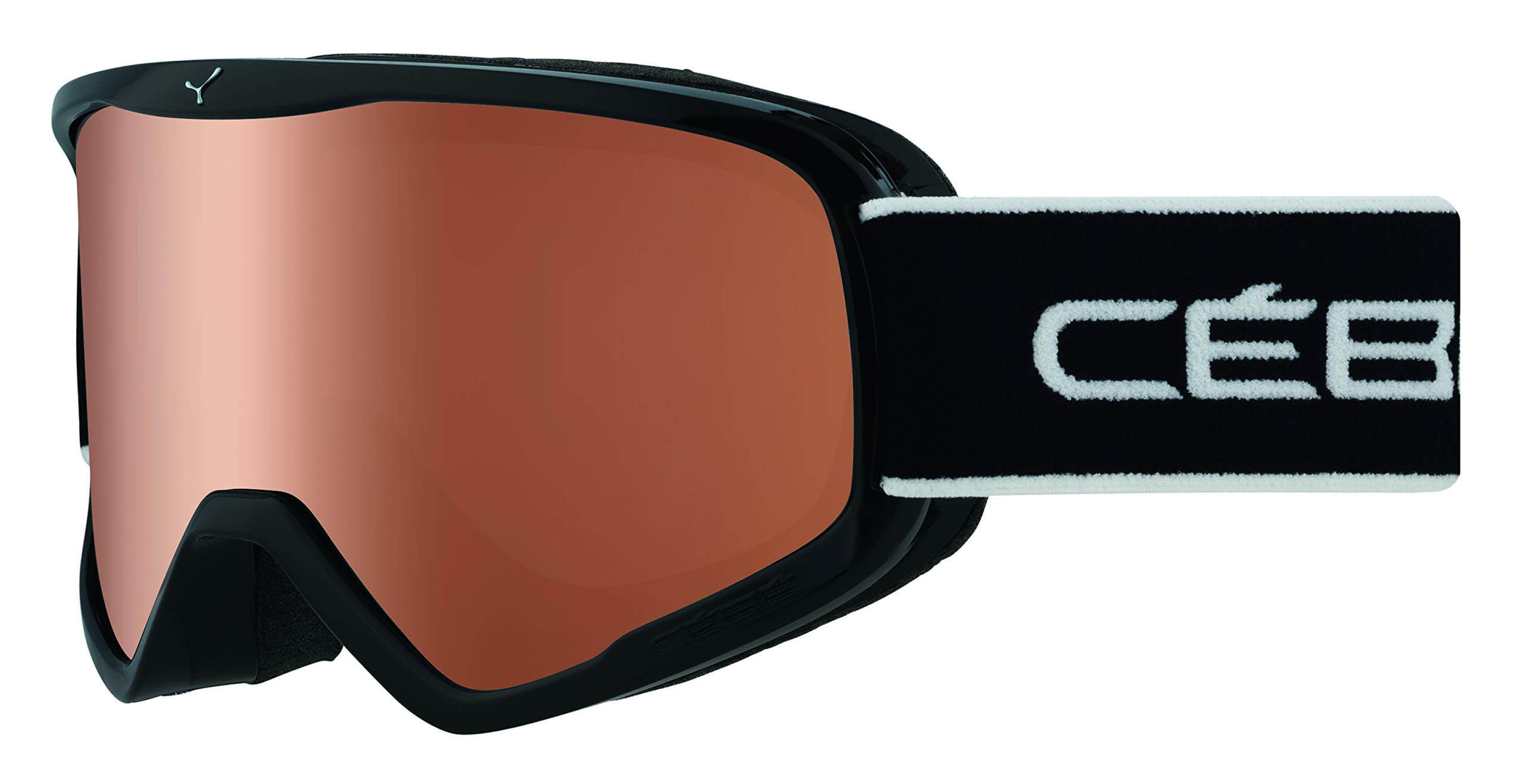 Cébé Striker L, Maschera da Snowboard Unisex-Adulto, Nero/PC Vario Arancione, L