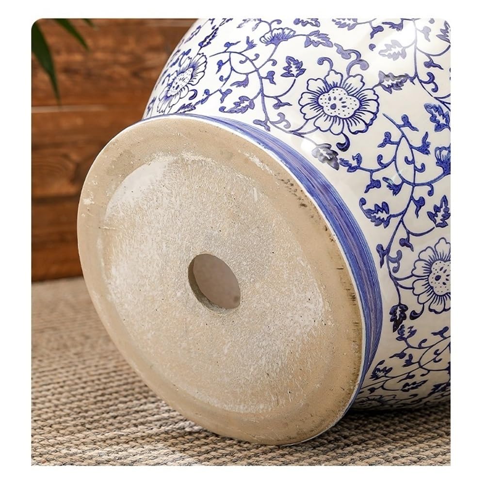 Doniczka Duża ceramiczna doniczka do użytku domowego, niebiesko-biała porcelanowa dekoracyjna wewnątrz i na zewnątrz