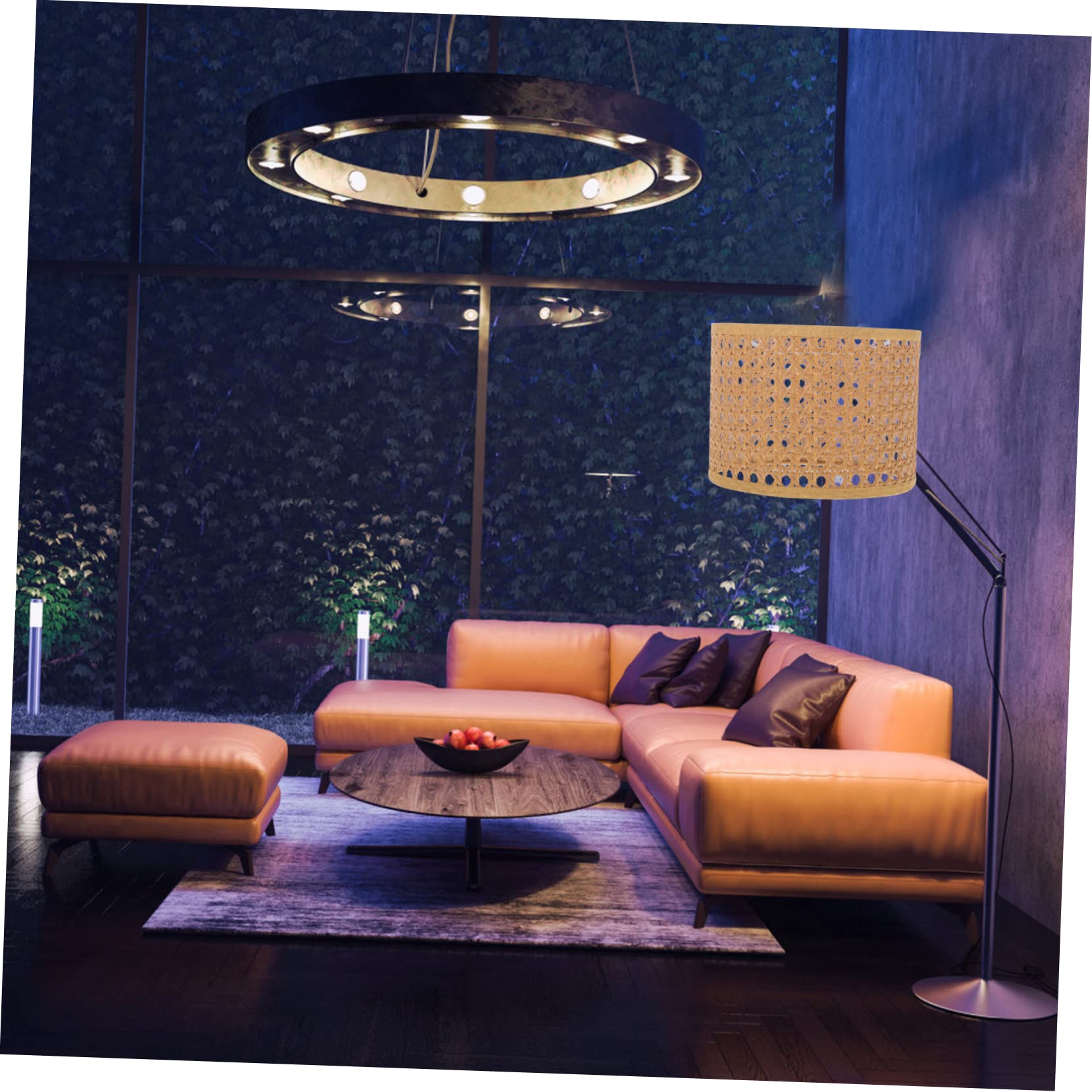 OFFSCH Woven Rattan Lampshade Lamp Shades for Floor Lamps Interior Accessories Rattan Pendant Lights Lamp Shades for Table Lamps Wicker Lampshades for Lights Farmhouse Cage Lamp Accessory