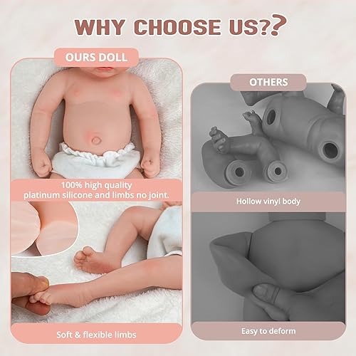 Miniatura 5 de BABESIDE Muñecas realistas Reborn de silicona de cuerpo completo  Niño de 12 pulgadas  Cuerpo suave Extremidades flexibles  Muñeca de bebé de
