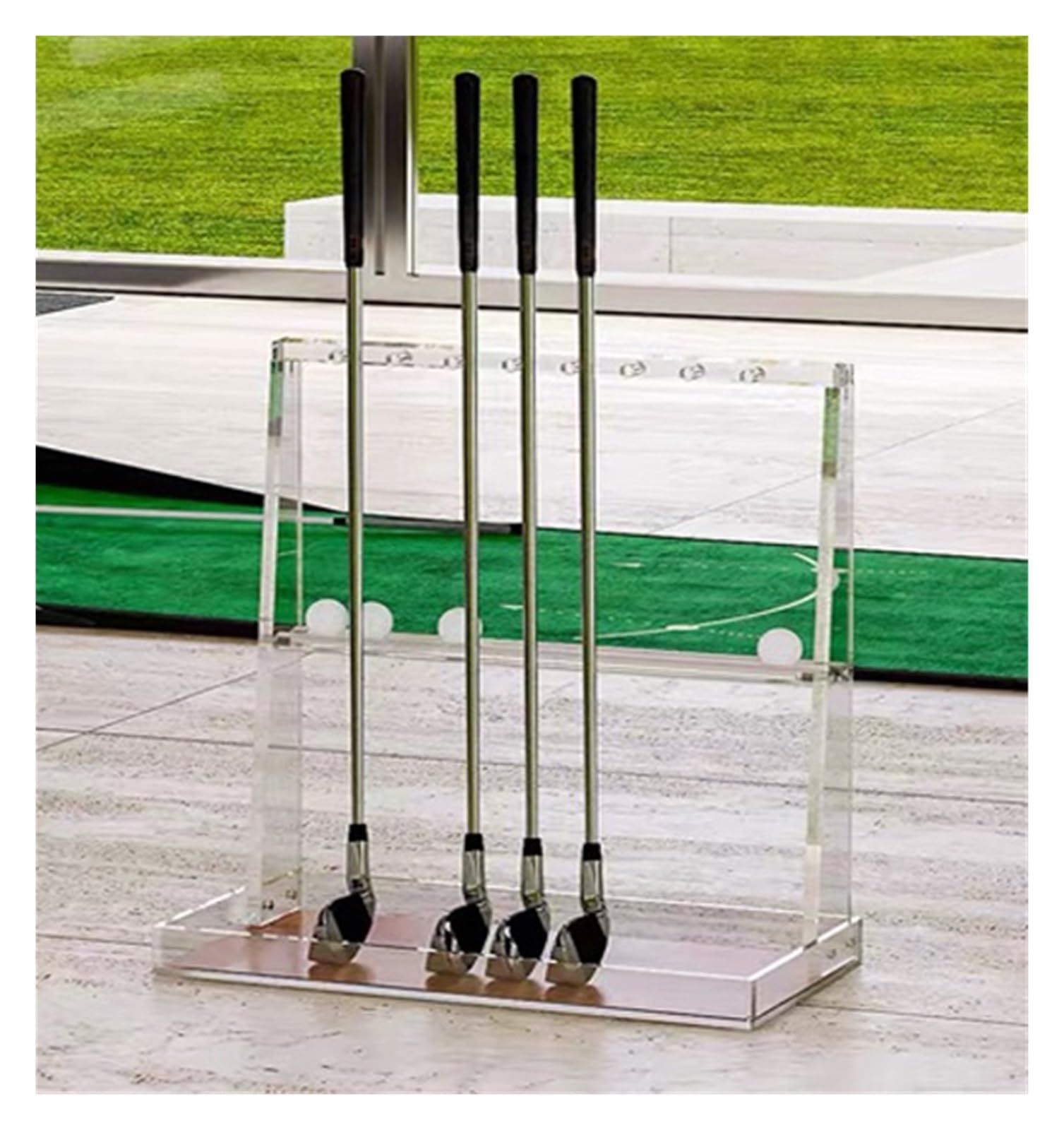 MHbdfsxz Golf Club Organizer For Indoor Outdoor Acrylic Golf Club Rack 7 Holes Organizer Holder Vertical Storage Display Golf Course Accessories