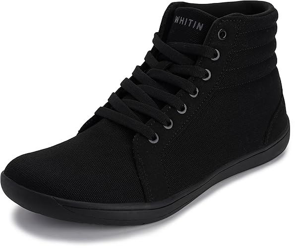 WHITIN Women's Wide High-Top Canvas Barefoot Sneakers | Minimalist Street-Ready Fit | Comfort-Forward Ankle Support