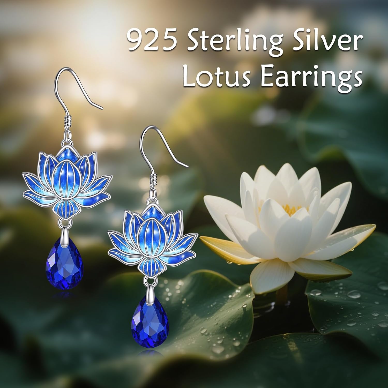 Lotus/Daisy/Violet/Rose/Orchid Flower Drop Dangle Earrings Sterling Sliver Birthstone Earrings Jewerly Gifts for Women