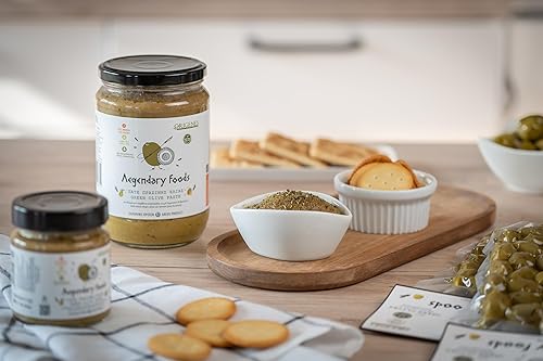 Miniatura 3 de Paquete de 3 variedades de pasta de aceituna, paquete de 2 unidades de aceitunas Kalamon totalmente rasgadas, 1 paquete de pasta de aceituna verde