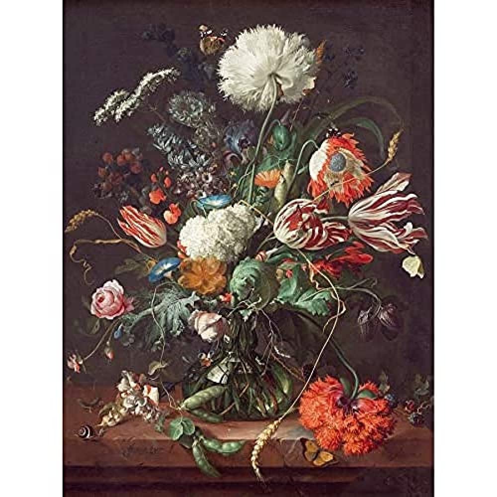 Jan Davidsz De Heem Vase Of Flowers Unframed Wall Art Print Poster Home Decor Premium