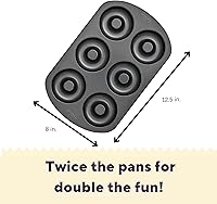 Vista 2 de Wilton Gold - Juego de 2 piezas de moldes para donas antiadherentes, Juego de utencilios de repostería de acero inoxidable, Fabricado sin PFAS, El