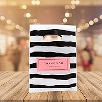 Vista 6 de Joyhey 100 unidades de 7.8" x 9.8" bolsas de plástico para mercancía, bolsas de compras y venta al por menor para boutique con asas troqueladas