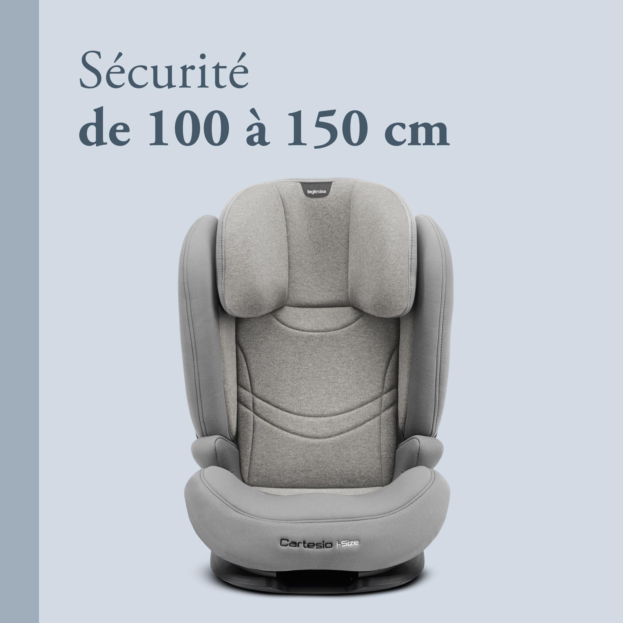 Siège auto Inglesina Cartesio i-Size, Isofix, pour enfants de 3 à 12 ans, de 100 à 150 cm, Moon Grey