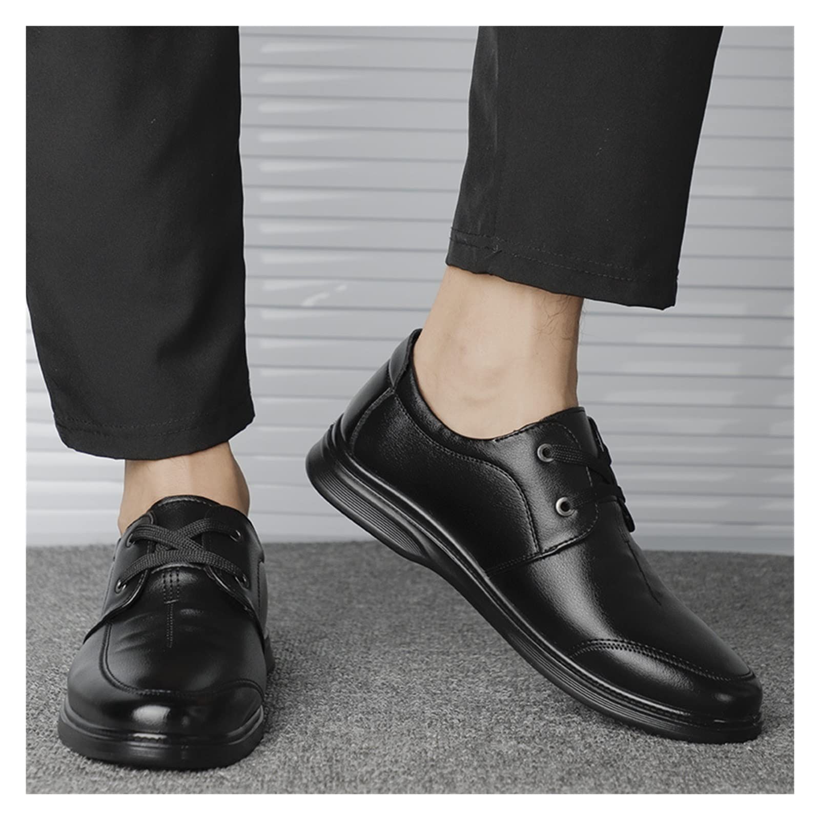 Heren Jurk Formele Schoenen Mode Lederen Schoenen Lage Hak Spitse Teen Kant Solid Business Oxford Schoenen Werk Loafers Schoenen, Wit, 41.5 EU