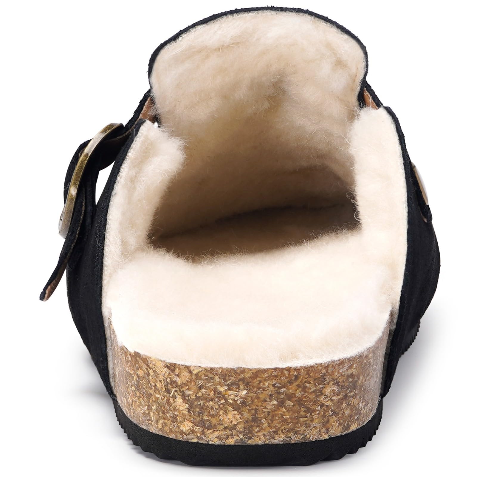 Dokela Clogs Gefüttert Damen Hausschuhe Herren Winter Schuhe | Leder Pantoletten Wärme Gefüttert, Haus Schlappen Mit Kork-Fußbett, Rutschfeste, Bequeme