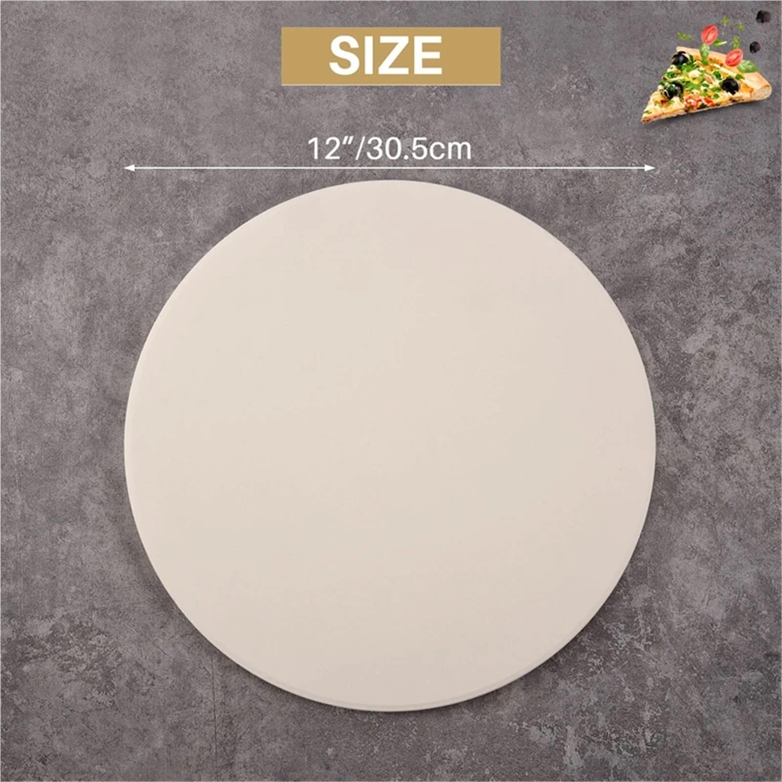 Pizzastein Pizzastein for BackenPizzasteinplatte for den Grill, Ofen, for Kochen und Servieren von Pizzabrot, Käse, rund, 30,5 cm