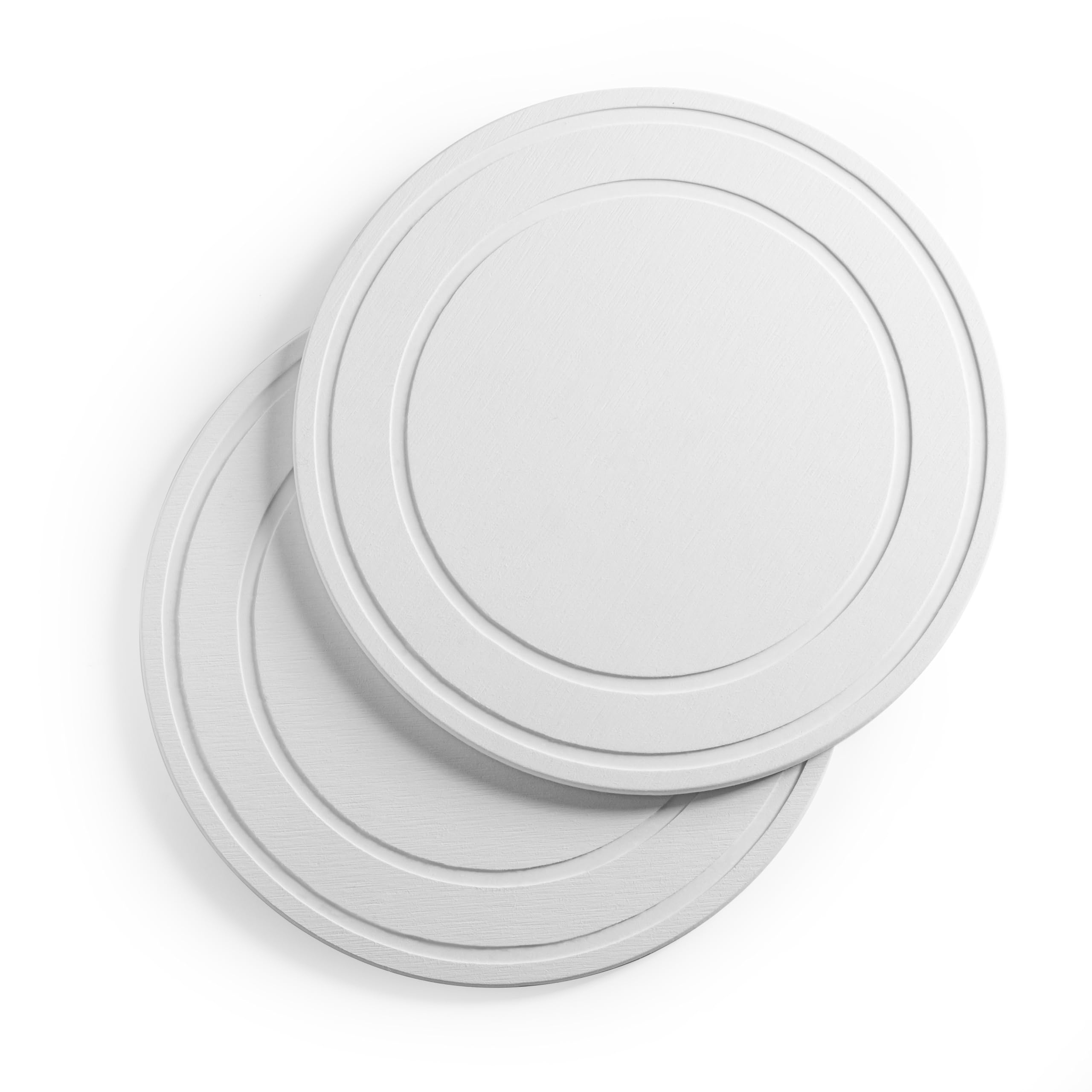 Relime Diatomaceous Earth Plant Saucer Indoor 2 Pack 8 Inch Instant Dry Pot Trivet Plant Drip and Drainage Tray Indoor Off-White