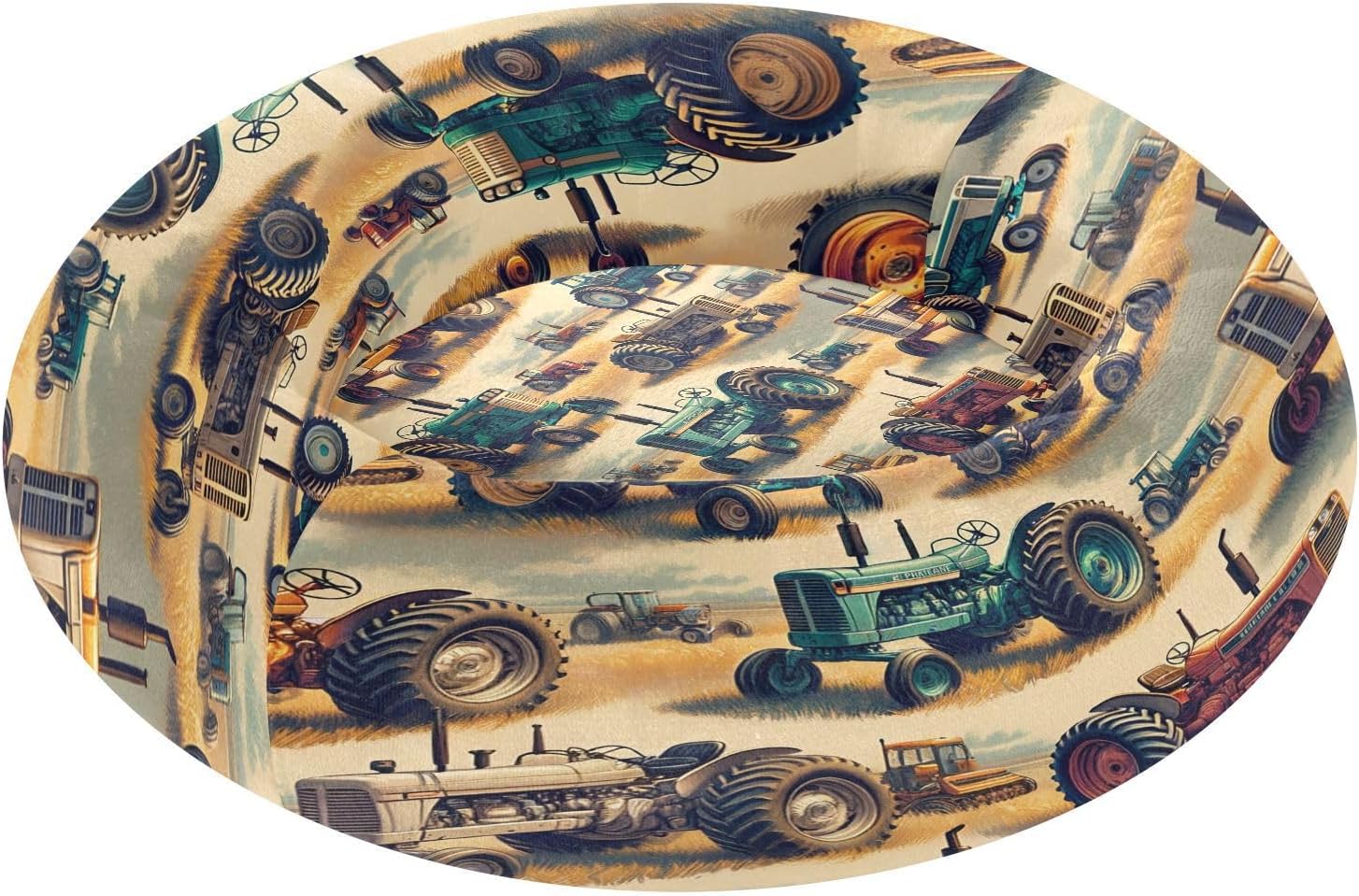 Dog Bed Ultra Soft Fluffy Comfortable Cat Bed, Vintage Farm Tractors Washable Dog Beds Anti-Slip Round Pet Beds for Medium Dogs