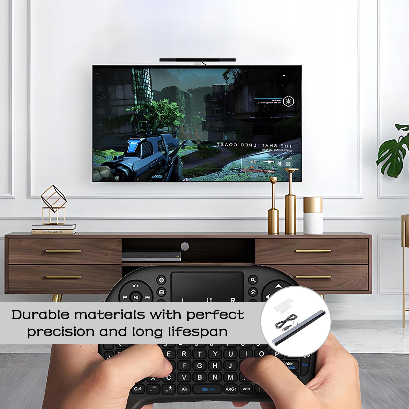 Barre de capteur infrarouge, Capteur Wii, Barre de capteur de rayon de signal IR, Barre de capteur Console Wii, Compatible avec Nintendo Wii, Wii Mini et Wii U, avec Support de Monter