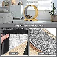 Vista 5 de Didiseaon Alfombrilla para ruedas de ejercicio para gatos, almohadilla de fieltro para mascotas, estantes de estante para gatos, rascador con rueda