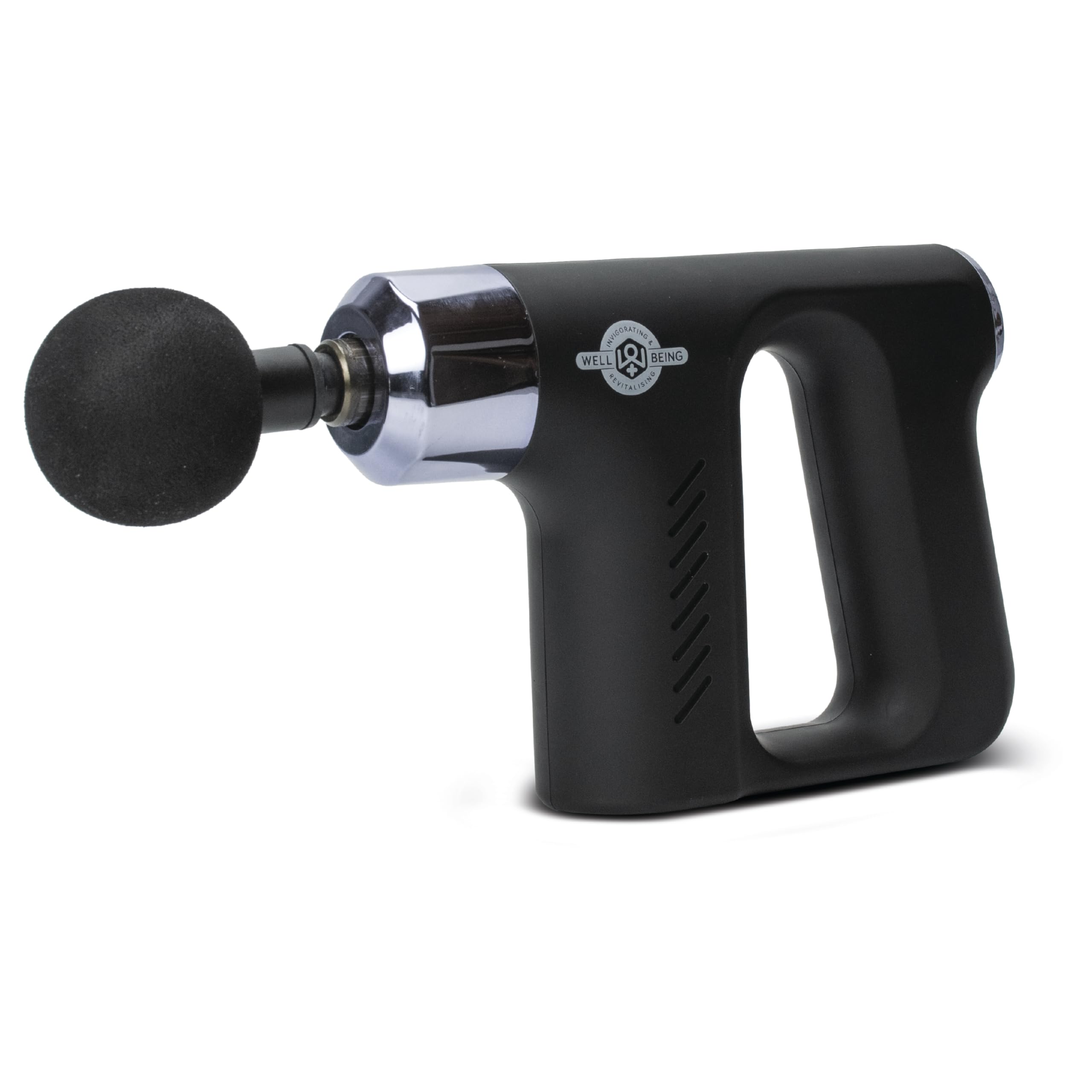 Well Being USB Wiederaufladbare Mini-Massagepistole mit 4 Massageköpfen & Reiseetui