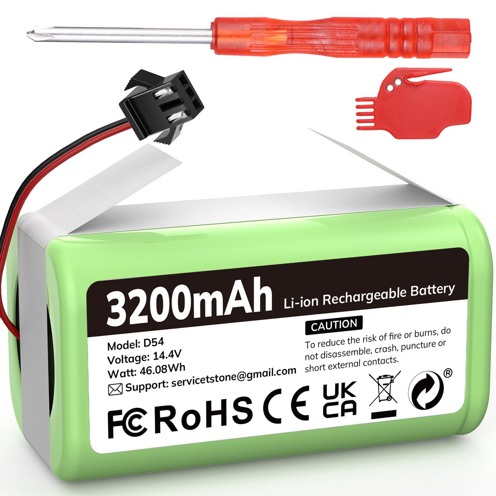 Batteria di ricambio 14,4 V 3200 mAh per eufy RoboVac G10 G20 G30 G35 G40 Hybrid, compatibile con RoboVac 11 11S MAX 12 15C 15C Max 25C Max 30 30C 30 Max 35C, Ecovacs Deebot N79 N79S DN. 622, batteria