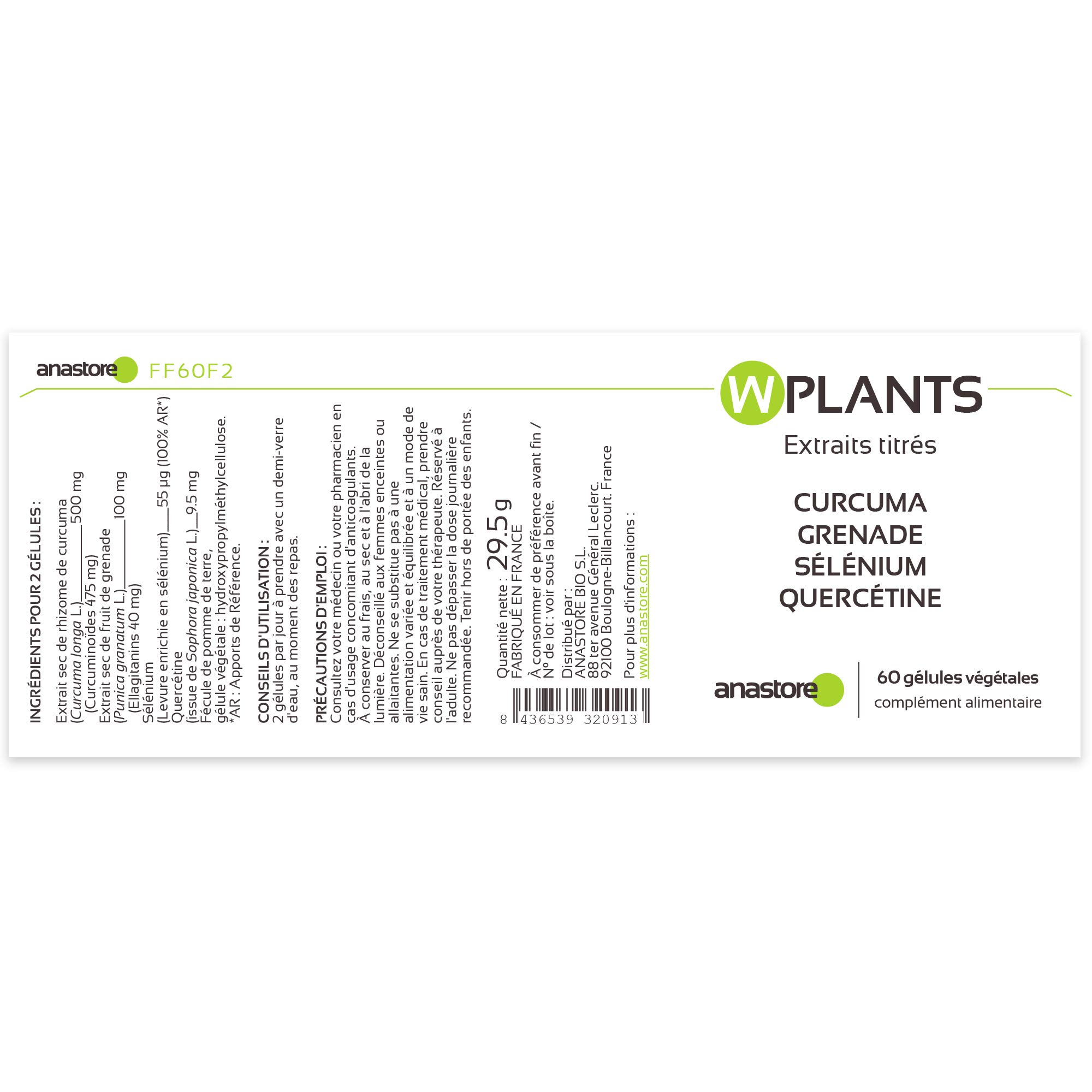 WPLANTS * PACK 3+1 GRATUIT * 317.5 mg / 240 gélules * Articulations (inflammation), Cardiovasculaire, Cerveau, Digestion * Garantie Satisfait ou Rembours * Fabriqué en France