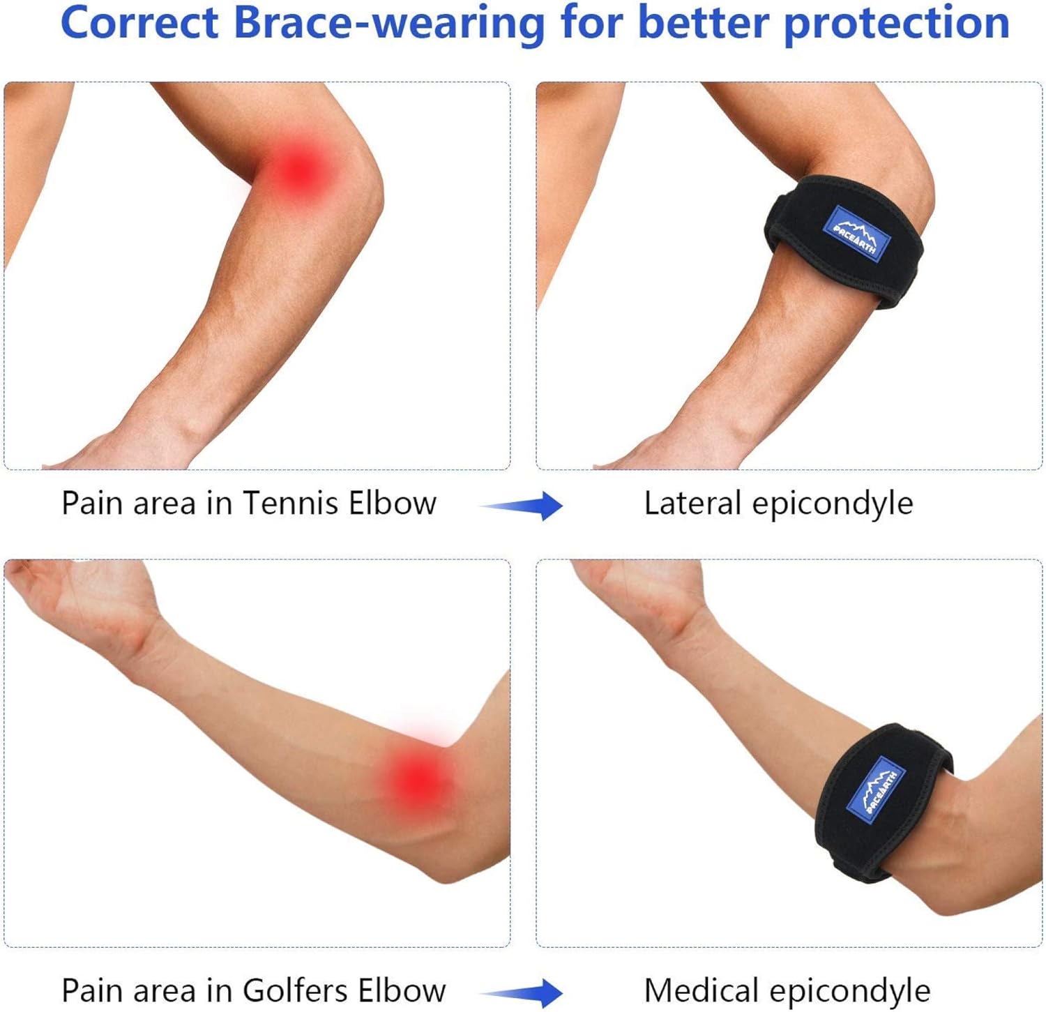 PACEARTH Gymnastic Rings 1100lbs Capacity with 14.76ft Adjustable Buckle Straps Pull Up & Gymnastics Rings Elbow Brace for Home Gym Full Body Workout : Sports & Outdoors