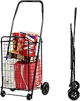 Vista 1 de FiveShops Carrito utilitario con ruedas para ser utilizado como carrito de compras, carrito de comestibles, carrito de lavandería y carrito