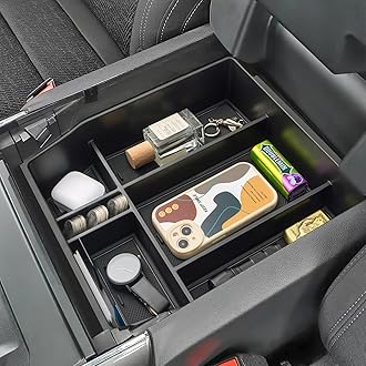PIMCAR Center Console Organizer Compatible with 2021 2022 2023 2024 F150 Armrest Storage Tray Interior Accessories(Full Console w/Bucket Seats ONLY)