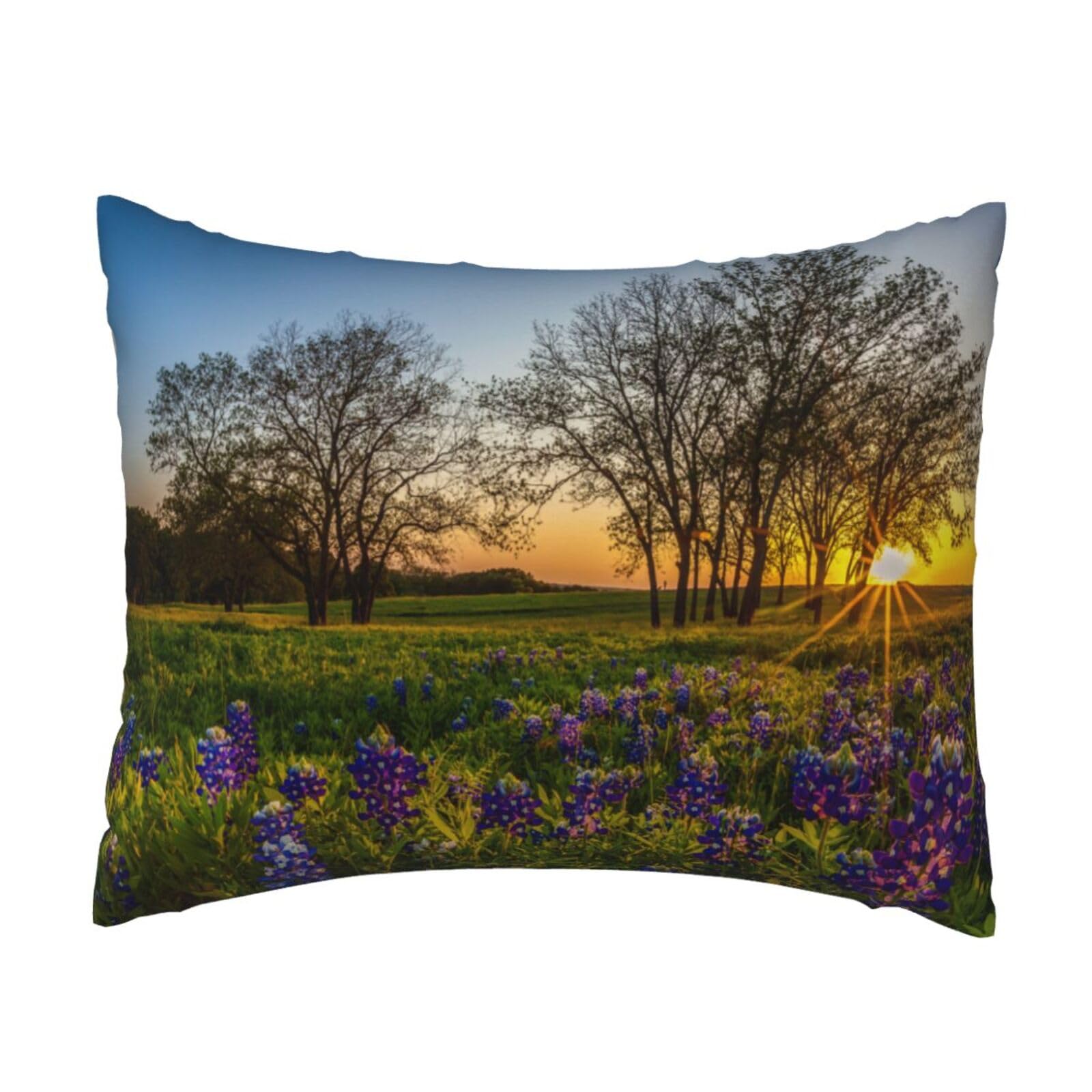 GSGCSBYMLG Lavender Meadow at Sunset Spring printed Pillow Case 20x26in Cushion Cover