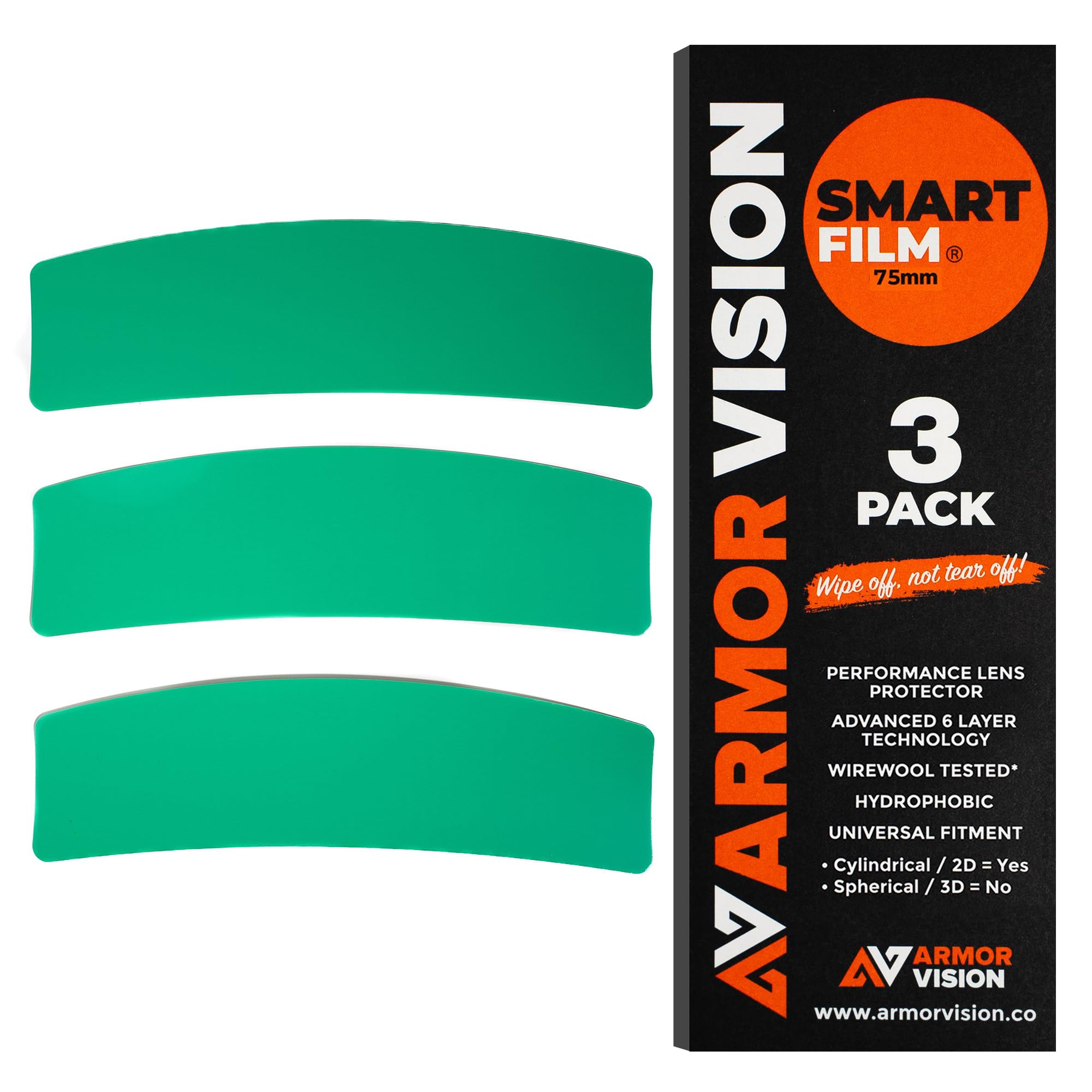 Smartfilm Film détachable 75mm - Paquet de 3 | Qualité reconnue Armor Vision