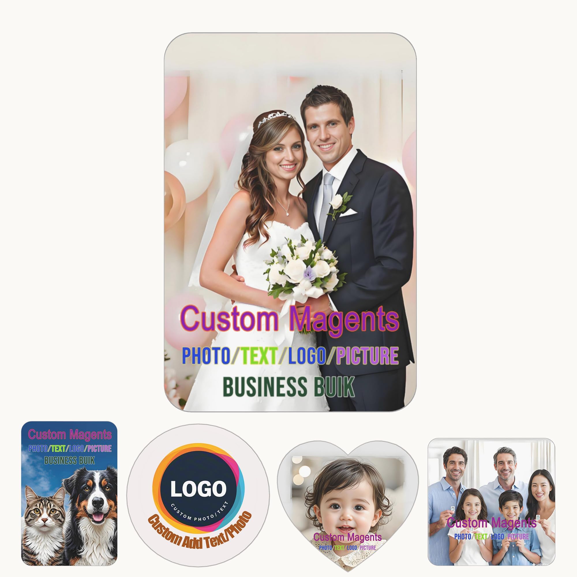 Custom Rectangular Acrylic Fridge Magnets - Upload Photos, Text, and Logos, Bulk Supply, Corporate Gifts for Office, Kitchen, and Home Decor.