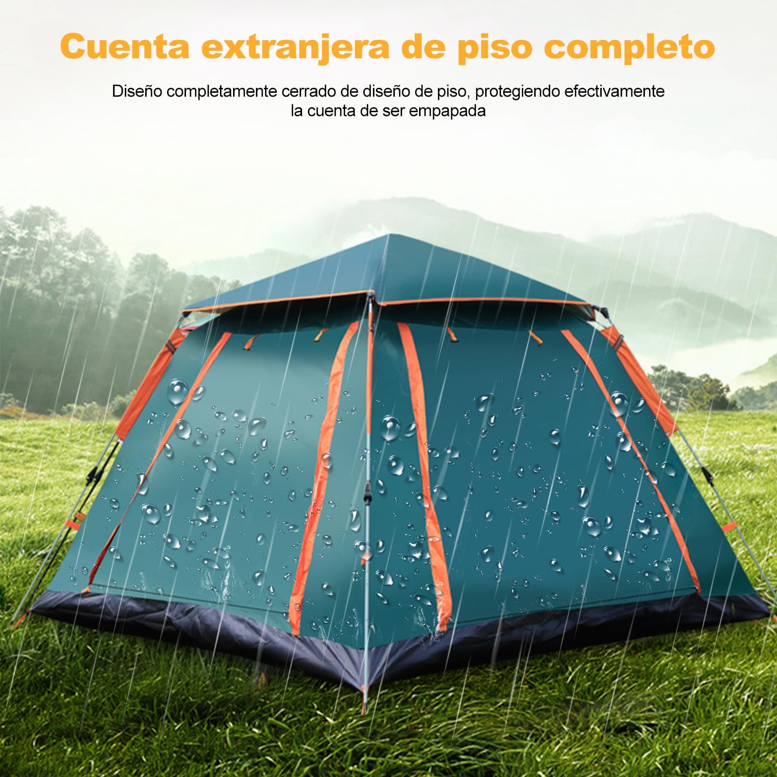 Ergocar Tienda de Campaña 3-4 Personas Tienda de Camping Ligero Impermeable Anti Viento Exteriores Tienda de Campaña para Senderismo Festival Camping Mochila