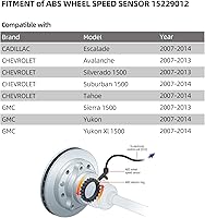 Vista 2 de Sensor de velocidad ABS delantero izquierdo/derecho compatible con Cadillac Escalade Chevy Silverado 1500 Chevrolet Tahoe Avalanche GMC Sierra 1500