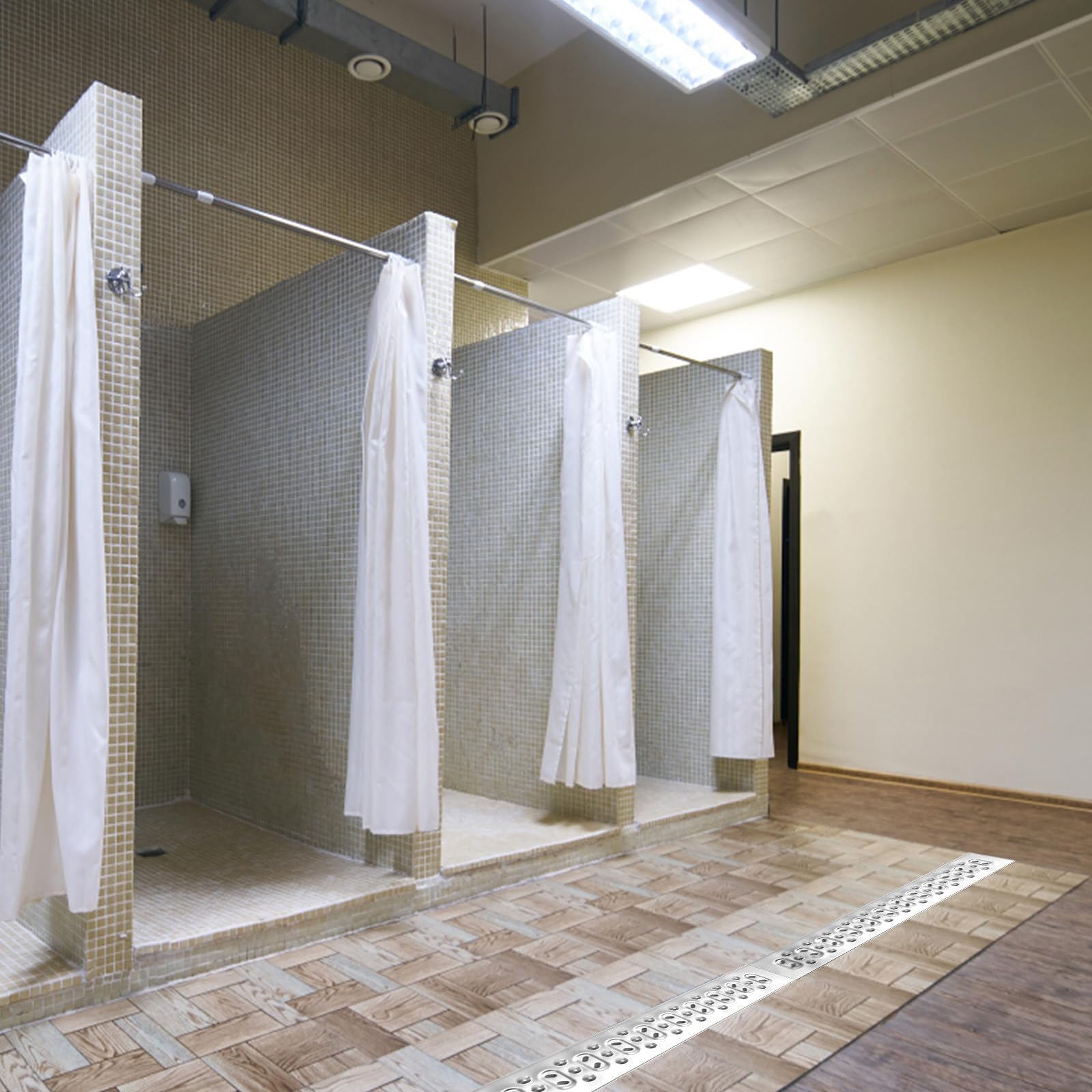 Sosoport Rejilla de Drenaje de Alcantarillado, Desagüe de Piso de Acero Inoxidable, Plata, Bloquea Hojas y Residuos, Reduce el Riesgo de Resbalones, Fácil de Instalar, para Alcantarillado