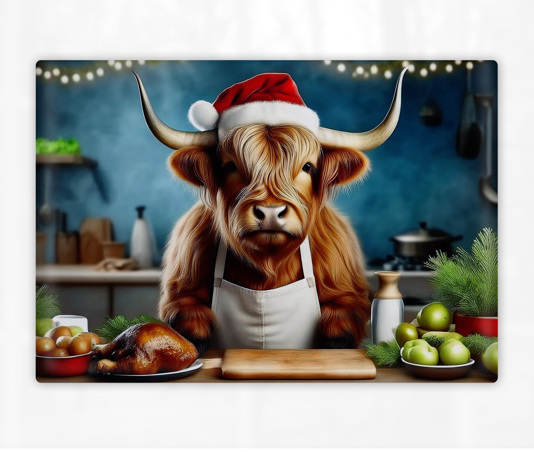 Planche à découper vache Highland une idée cadeau originale pour la cuisine