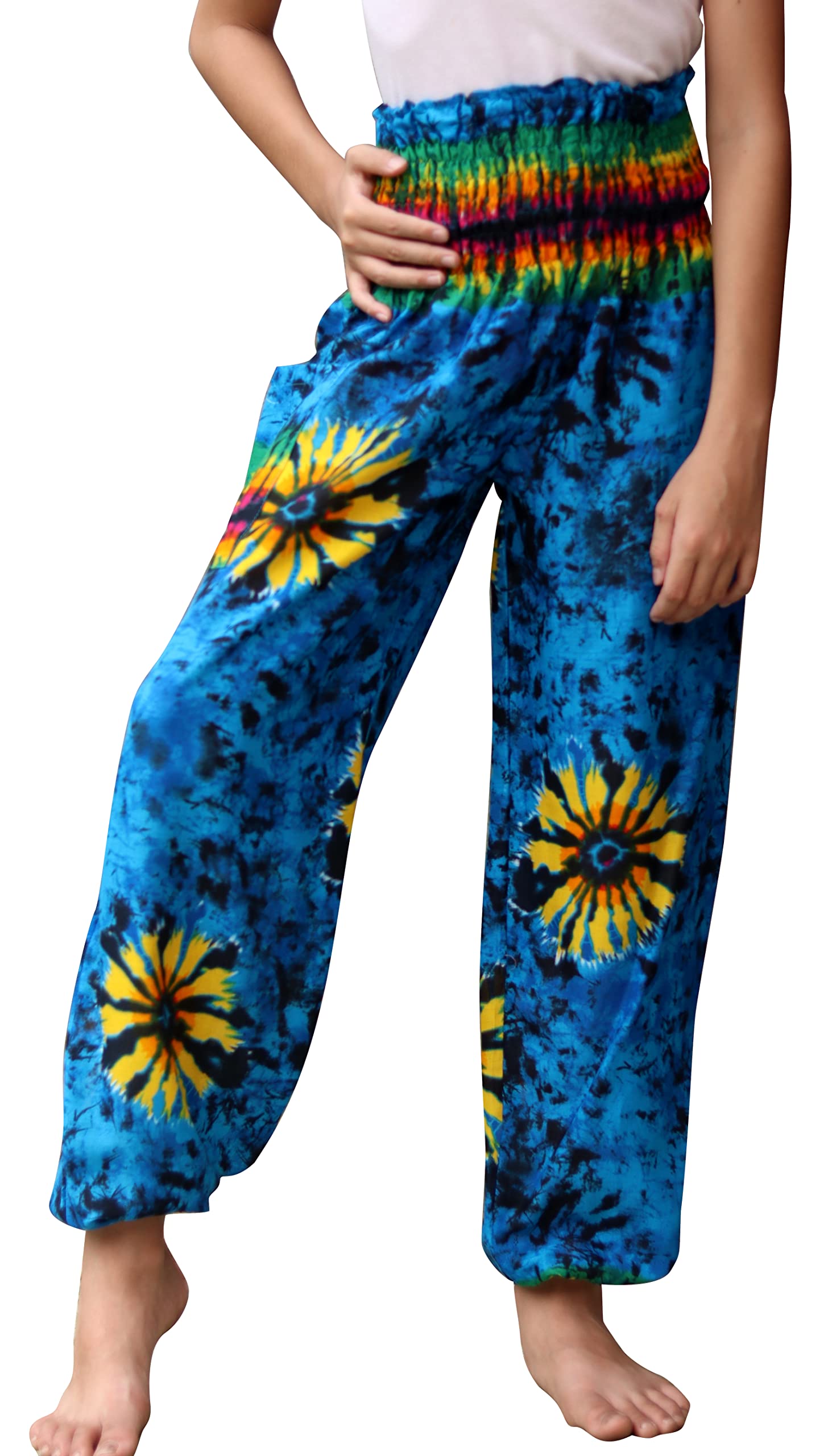 Full Funk Rayon Smock Waist Child Lounging Comfortable Elephant Aladdin Pants